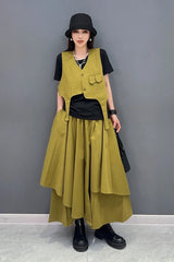HEYFANCYSTYLE Tokyo Irregular Vest & Oversized Skirt Set