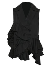 Luxury Ruffle Asymmetrical Vest