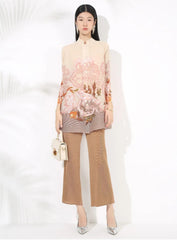 Couture Pleated Plissé Blouse & Pants