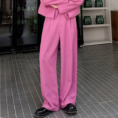 Men's High Society Pink Wide Leg Trousers