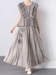 Japanese Plissé 2-Piece Skirt Set