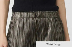 Elegant Plissé Wide-Leg Pants
