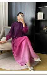 Women's Ombre Oversized Pleated Long Dress