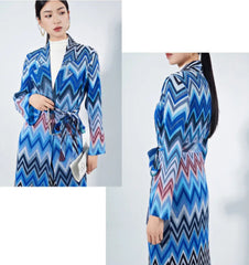 Truly Pleated Zig Zag Trench Coat