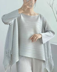 Travel Plissé Batwing Top