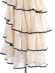 Luxury Lace Asymmetric Skirt