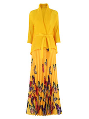 Truly Pleated Maxi Skirt & Cardigan Set - Luxury