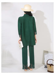 Truly Pleated Stretchy Pants Set