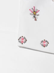 Luxury Crystal Top & Long Skirt Set