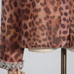 Crystal Leopard Blouse & Skirt