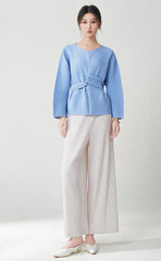 Truly Pleated Tie Back Blouse