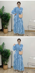 Truly Plissé Ruffle Dress