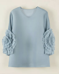 Floral Plissé Elegant Top