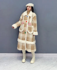 HEYFANCYSTYLE Casual Chic Plaid Wool Coat