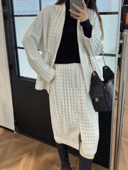 Quilted Pleated Jacket & Skirt