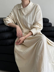 Luxe Cotton Blend Belted Dress