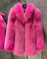 Luxury Plush Fox Fur Coat