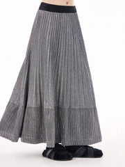 Pleated Crepe Maxi Skirt