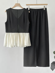 Luxury Peplum Top & Long Skirt Set