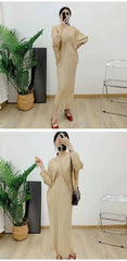 Metallic Plisse Fringe Dress
