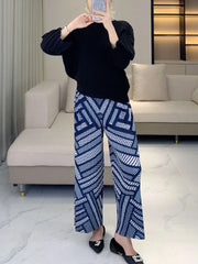 Luxury Pleats Geometric Pants