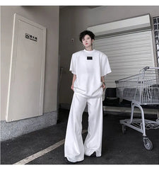 Men's Oversized Sequin Shirt and Wide-Leg Pants Set