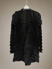 Luxury Plissé Pleat Cardigan