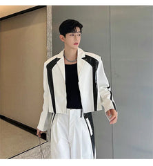 Men's 2-Piece White Blazer + Loose Fit Trousers Set