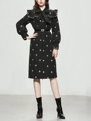 Women's Petite Floral Long Coat