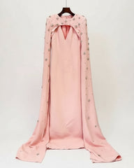 Luxury Formal Crystal Cape Dress