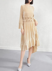 Luxury Ruffle Pleated Dress