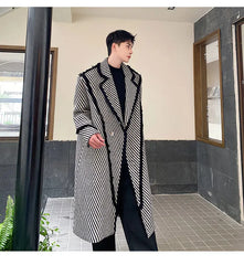 Men's Essential Tweed Long Trench Coat