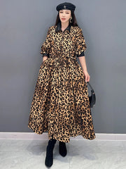 HEYFANCYSTYLE Chic Leopard Print Dress