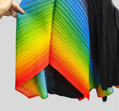 Luxury Pleated Bell-Cuff Dress