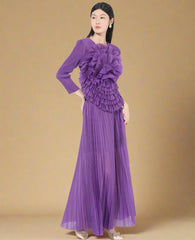 Truly Pleated Floral Top & Skirt