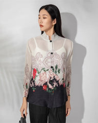 Luxury Pleated Sheer Blouse