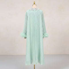 Formal Luxury Diamond Plissé Dress