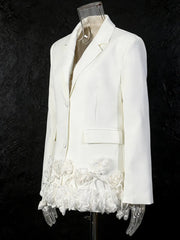 3D Floral Appliqué Blazer