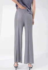 Luxury Plisse Wide-Leg Trousers