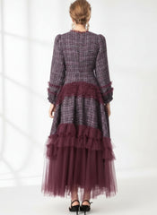 Luxe Formal Tweed Tulle Dress