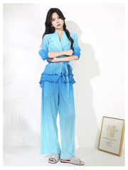 Luxe Pleated Cocktail Pants Suit