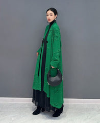 Everyday Chic Embroidered Irregular Length Long Coat