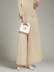 Luxe Wide-Leg Plisse Trousers