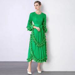 Truly Pleated Ruffle Dress
