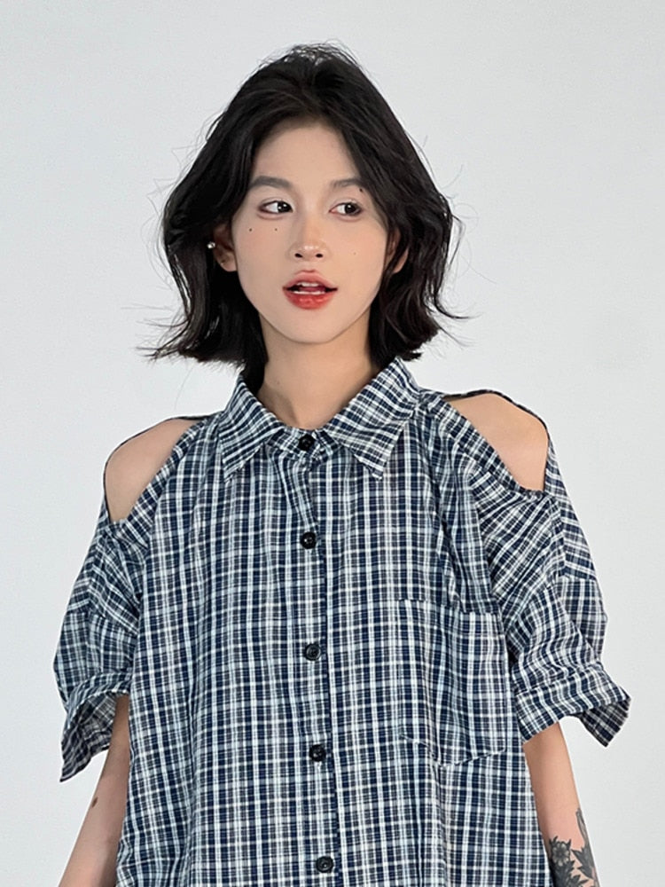 Timeless Chic Checkered Off Shoulder Dress