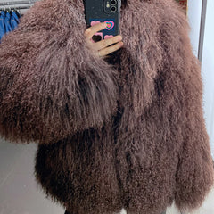 Women's Genuine Mongolian Sheep Full Fur Coat