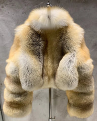 Couture Cropped Fox Fur Jacket
