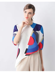 Luxury Pleated 3/4 Sleeve Blouse