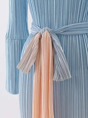 Elegant Ombre Plissé Dress