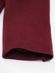 Luxe Burgundy Wool Blend Wide Leg Pant Suit